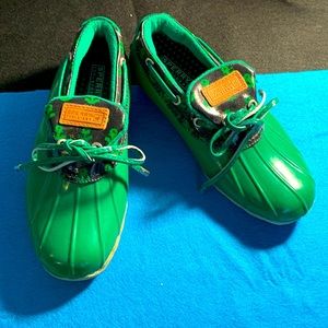 SPERRY TOP-SIDER rain deck garden shoes 6 KELLY GREEN!